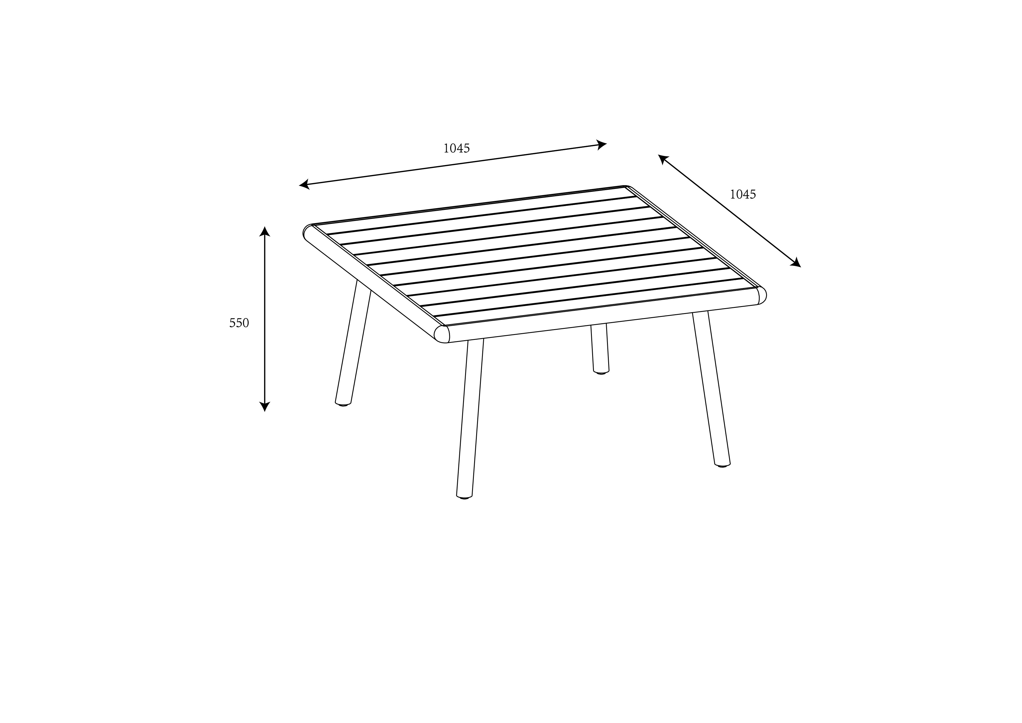 Sahara Square Casual Dining Set dimensions